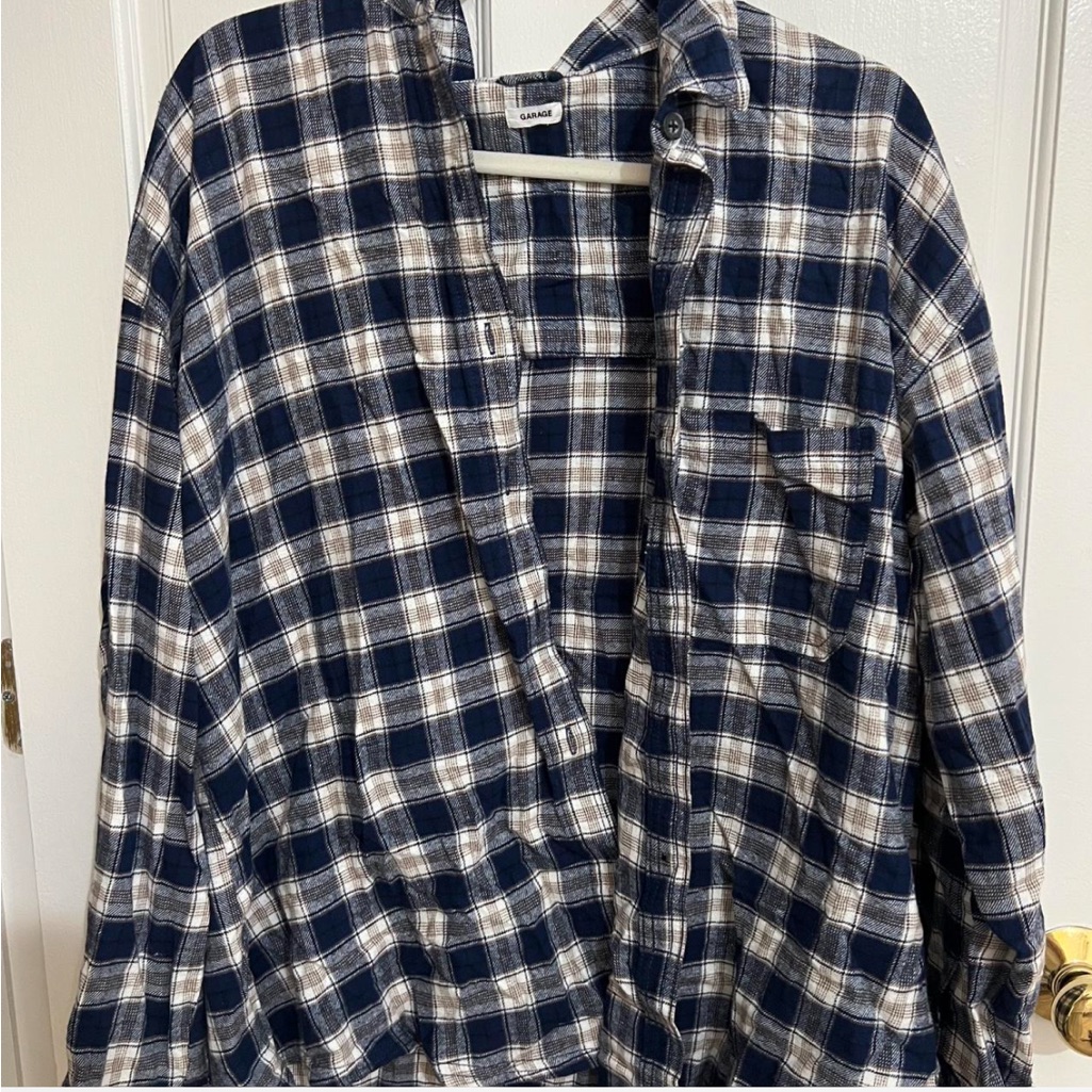 Garage Blue And White Flannel